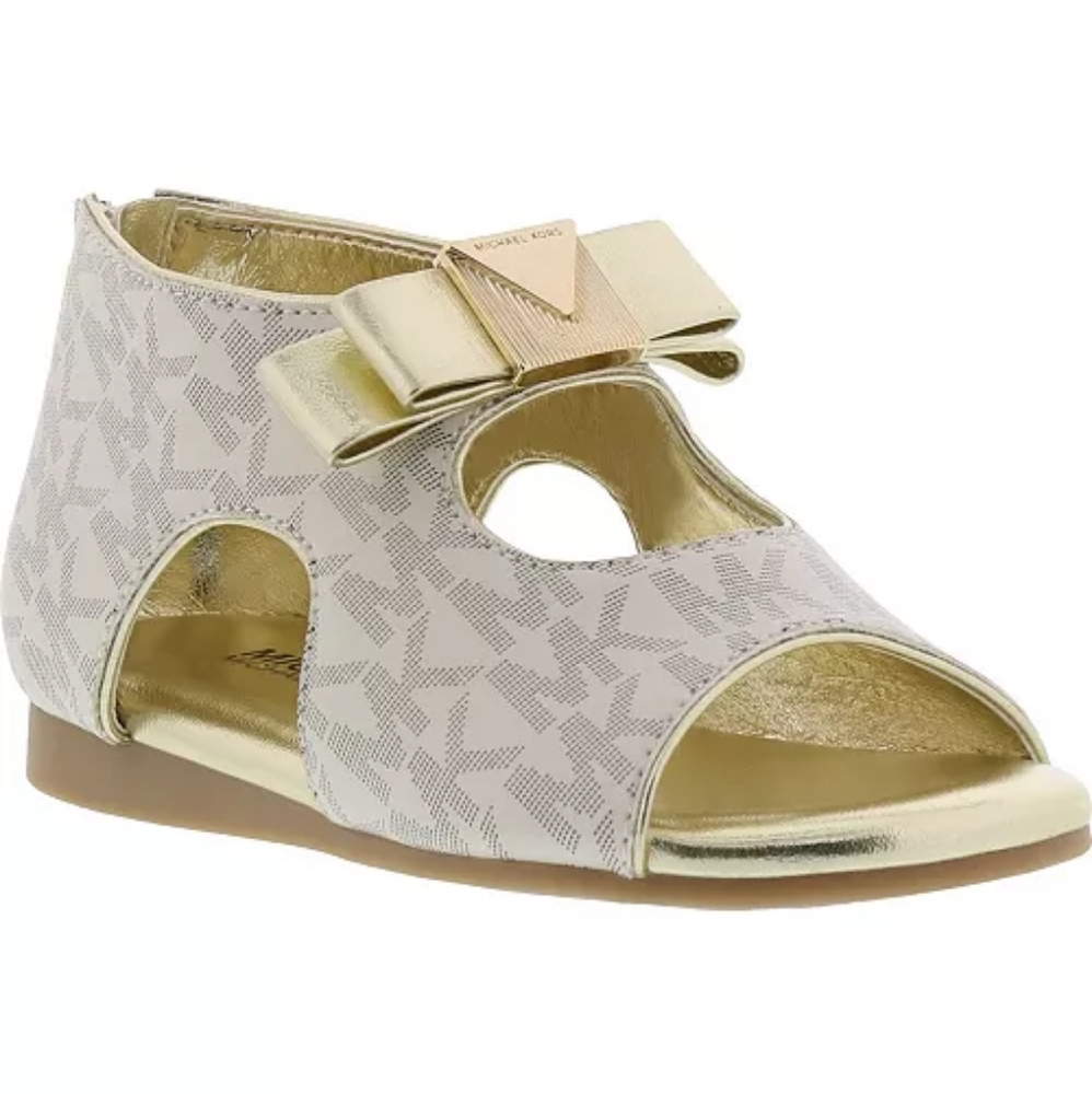 Michael Kors Gold Logo Bow Kids Sandals